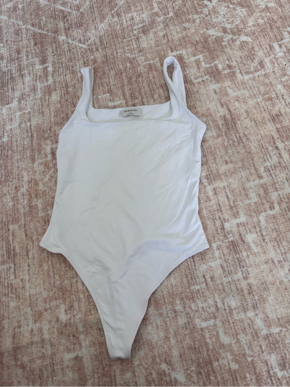 Babaton white Square-Neck Bodysuit S